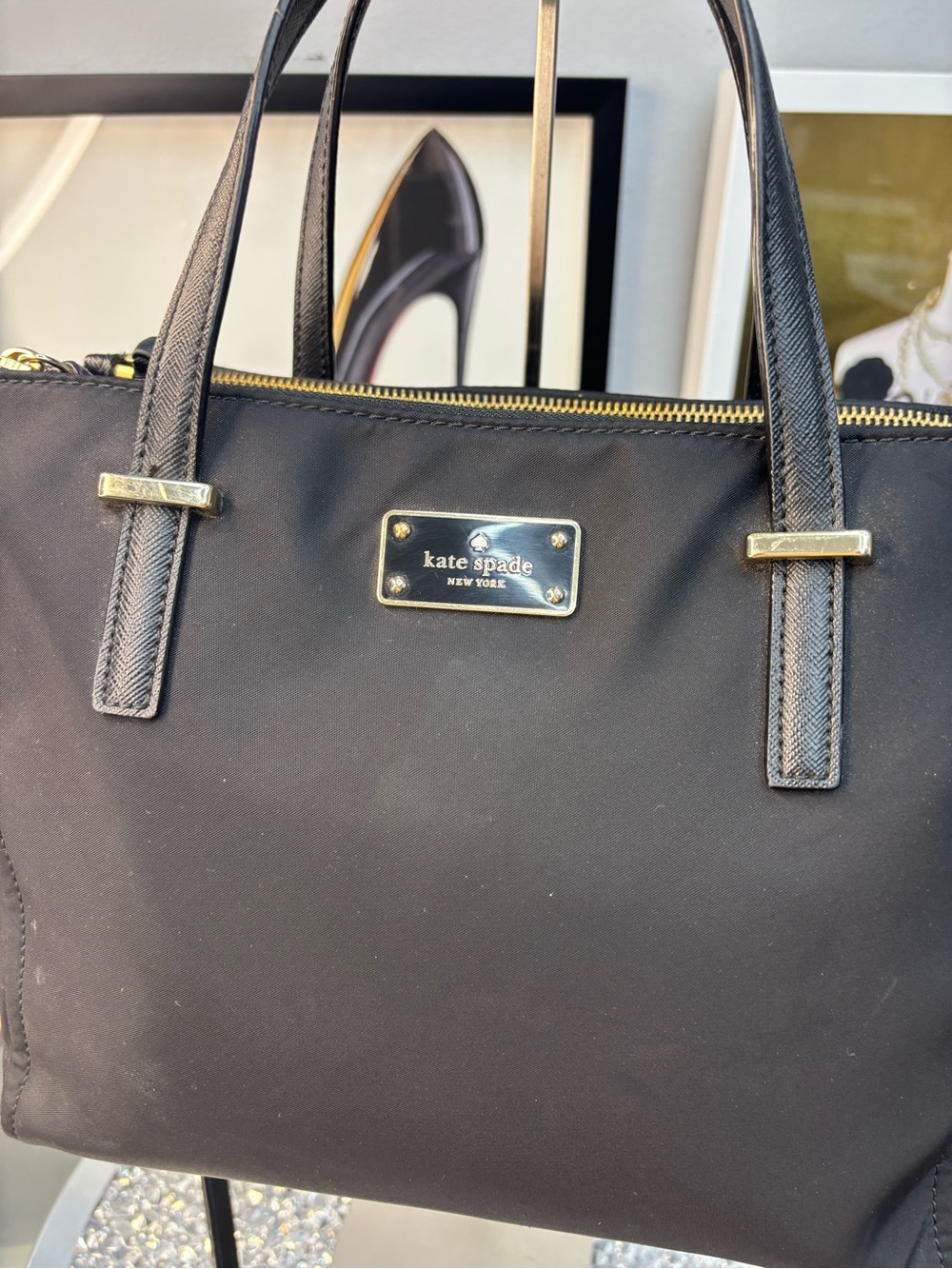 Kate Spade Blake Avenue Loden Nylon Crossbody Satchel EUC - Picture 3 of 16